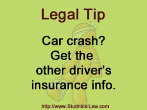 Get the other driver's insurance info